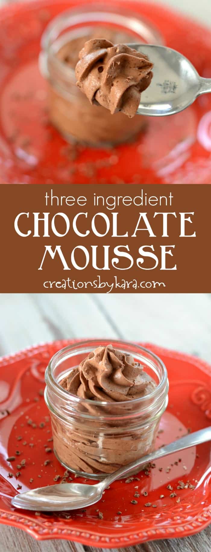 Easy Chocolate Mousse (3 Ingredient) - Creations by Kara