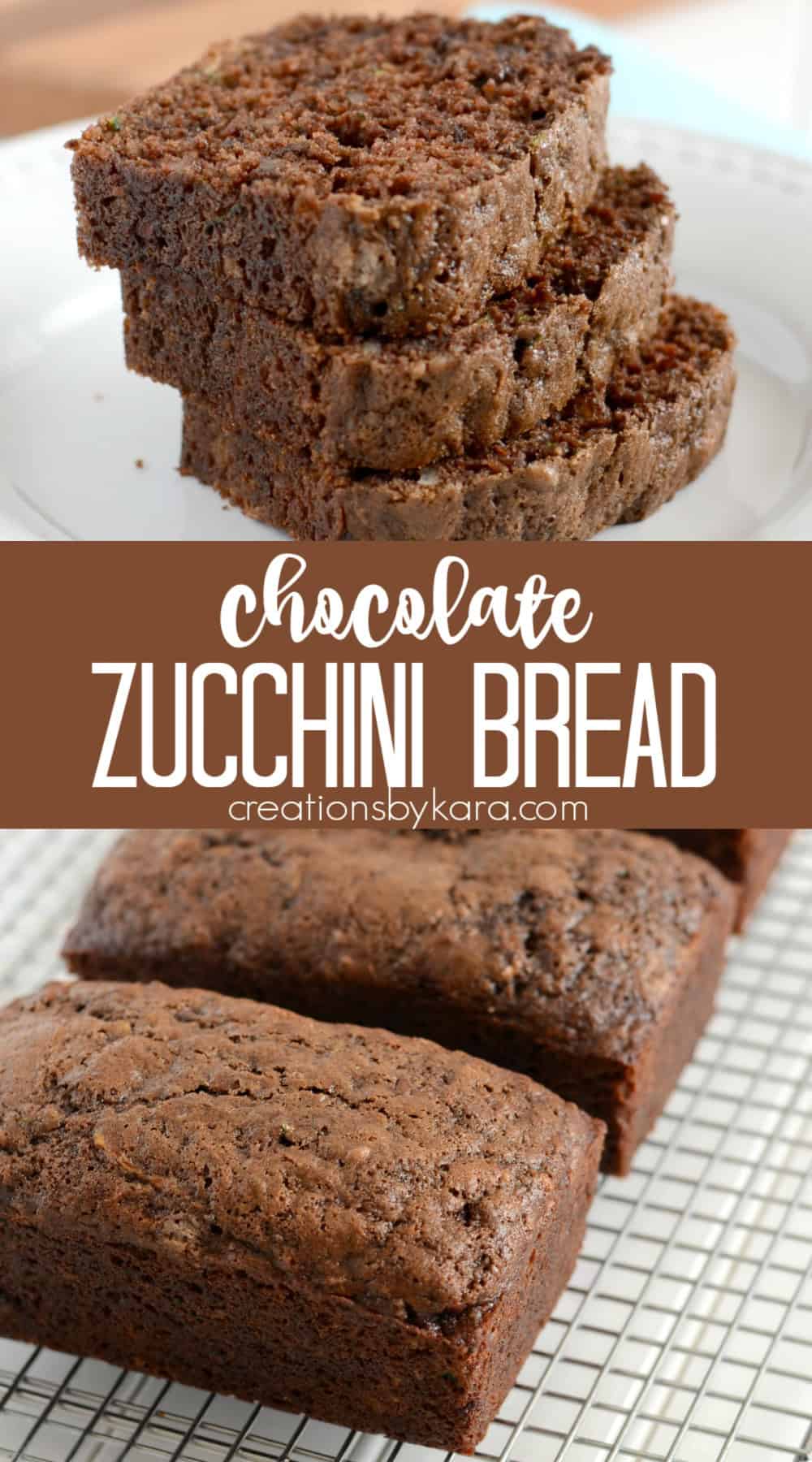 Moist Chocolate Zucchini Bread - Creations by Kara