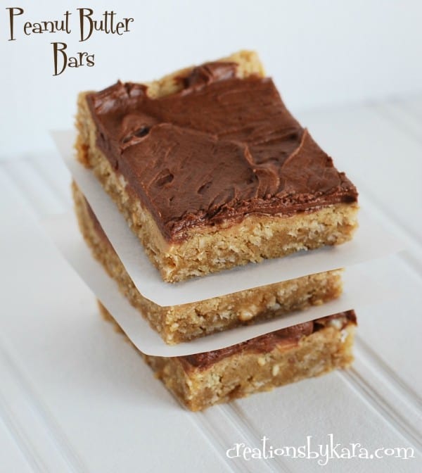 Chocolate Oatmeal Peanut Butter Bars