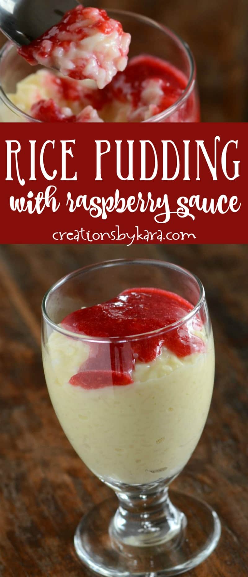 Rice Pudding with Raspberry Sauce