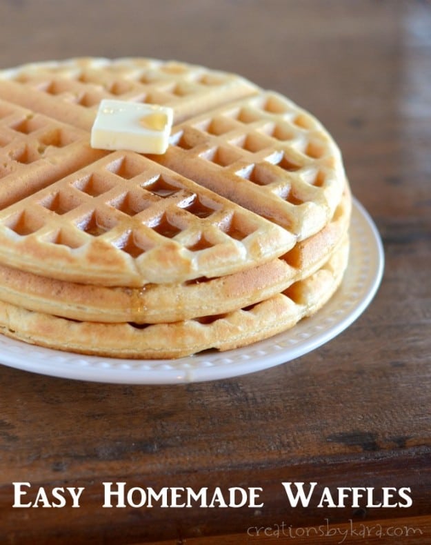 Homemade waffles with ingredients you already have. Easy and delicious!