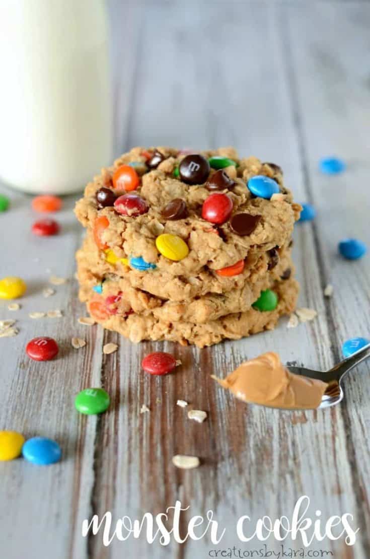 Oatmeal Peanut Butter Monster Cookies (no flour) - Creations by Kara