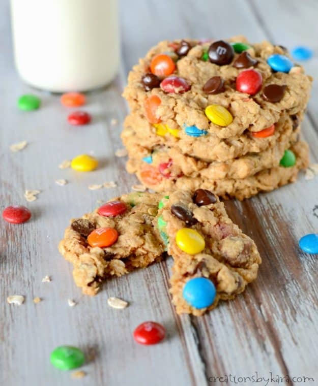 Oatmeal Peanut Butter Monster Cookies (no flour) - Creations by Kara