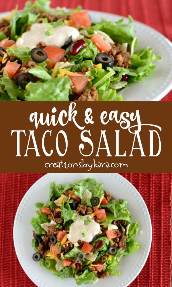 Quick and Easy Taco Salad Recipe - Creations by Kara