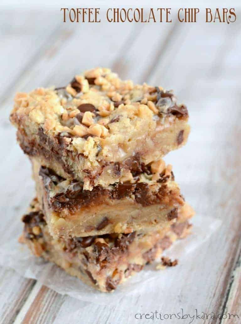 Toffee Chocolate Chip Bars