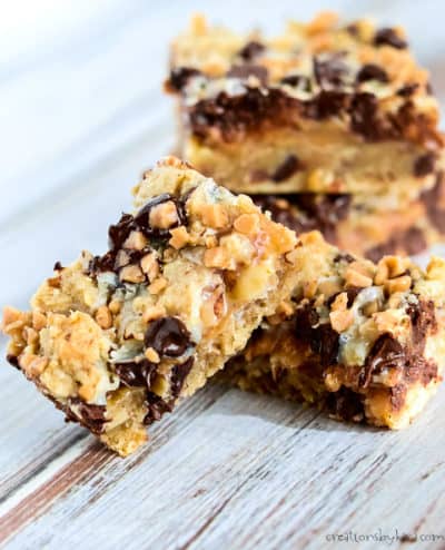 Toffee Chocolate Chip Bars - Creations by Kara