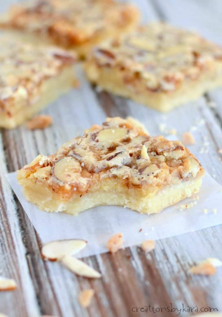 Easy Toffee Almond Bars Recipe Creations by Kara