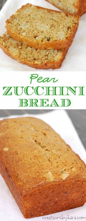 Pear Zucchini Bread Recipe - Creations by Kara