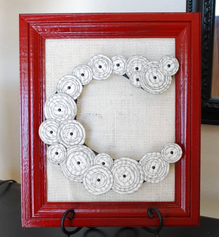 Framed Monogram with Paper Flowers