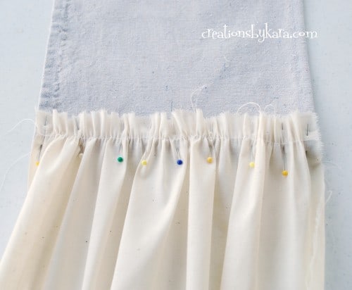 DIY shabby chic ruffled table runner