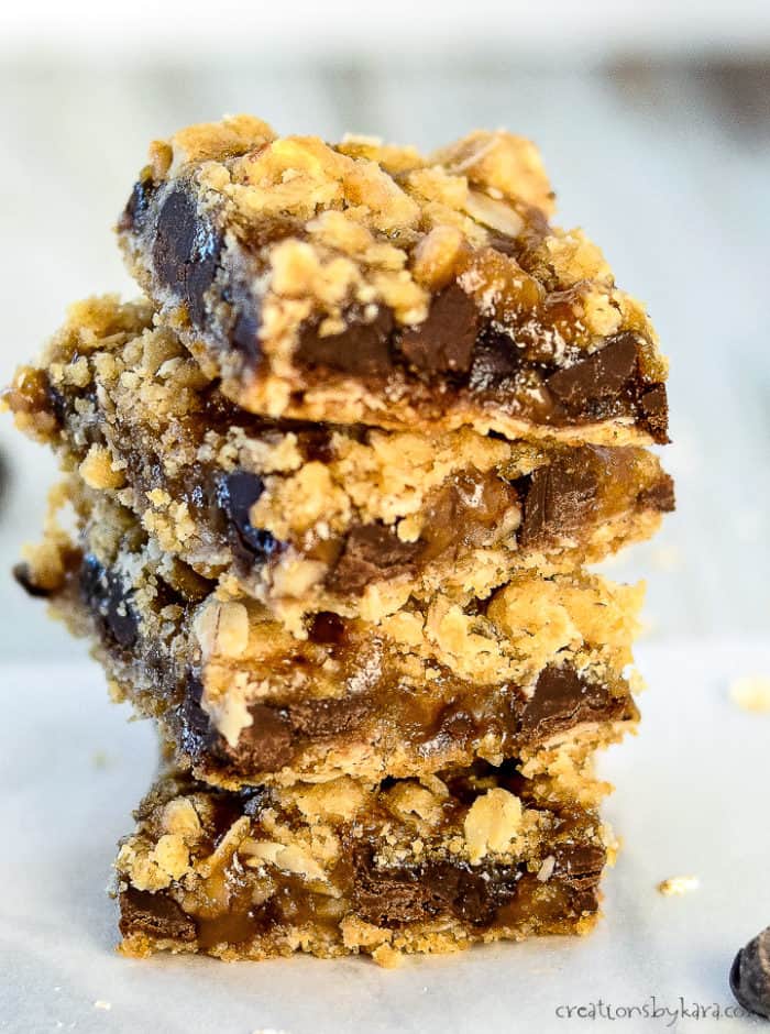 Chocolate Chip Oatmeal Carmelitas - Creations by Kara