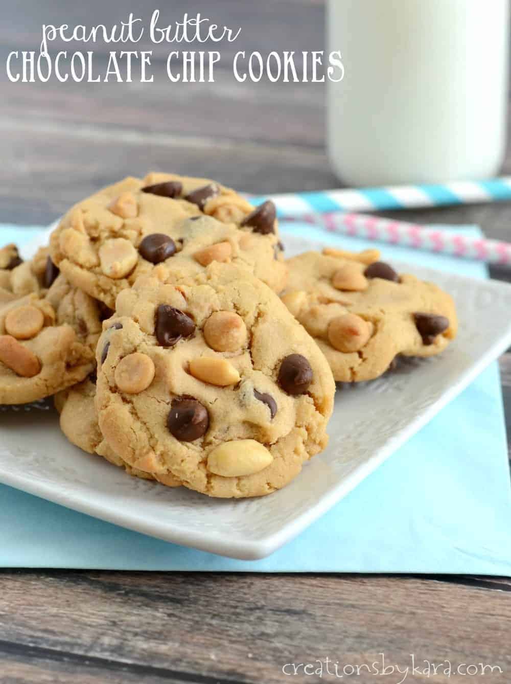 Peanut Butter Chocolate Chip Cookies - Creations by Kara