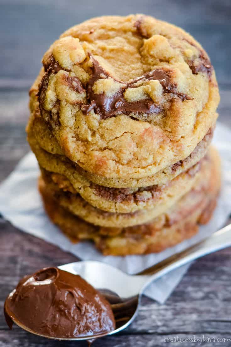 Nutella Swirl Peanut Butter Cookies - Creations by Kara
