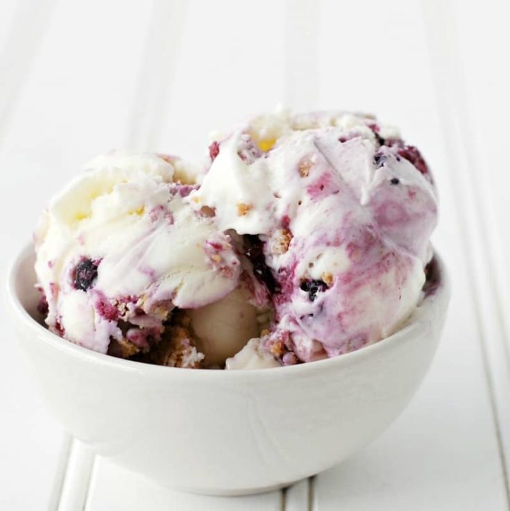 Recipe for mouthwatering Blueberry Cheesecake Ice Cream