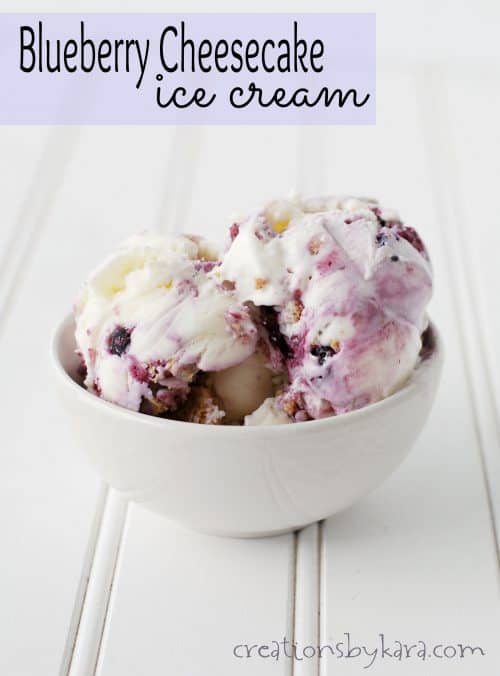 Blueberry Cheesecake Ice Cream Recipe - Creations by Kara