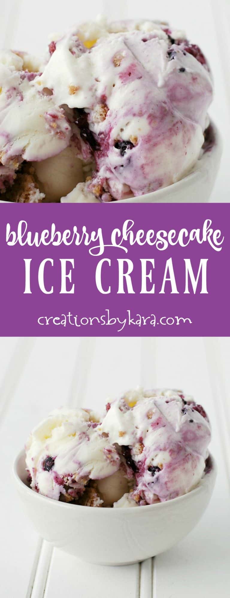 Blueberry Cheesecake Ice Cream Recipe - Creations by Kara