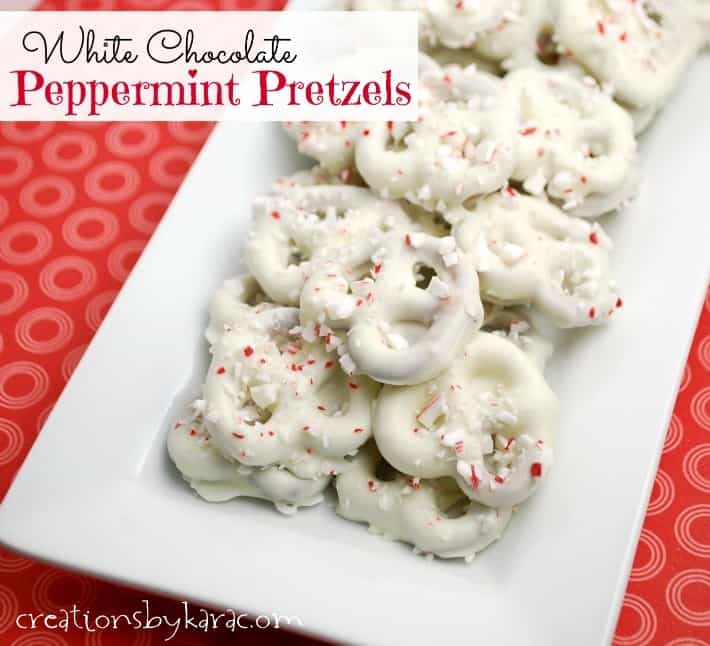 Peppermint White Chocolate Pretzels