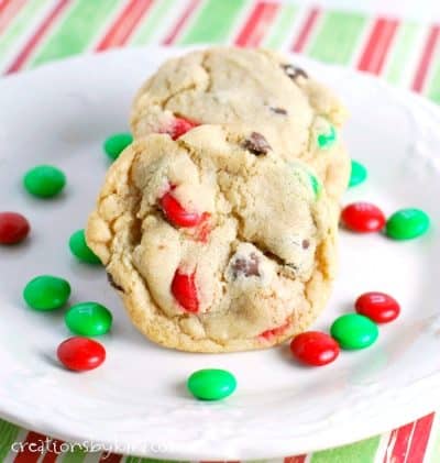 Christmas Cookies: M&M Chocolate Chip Cookies