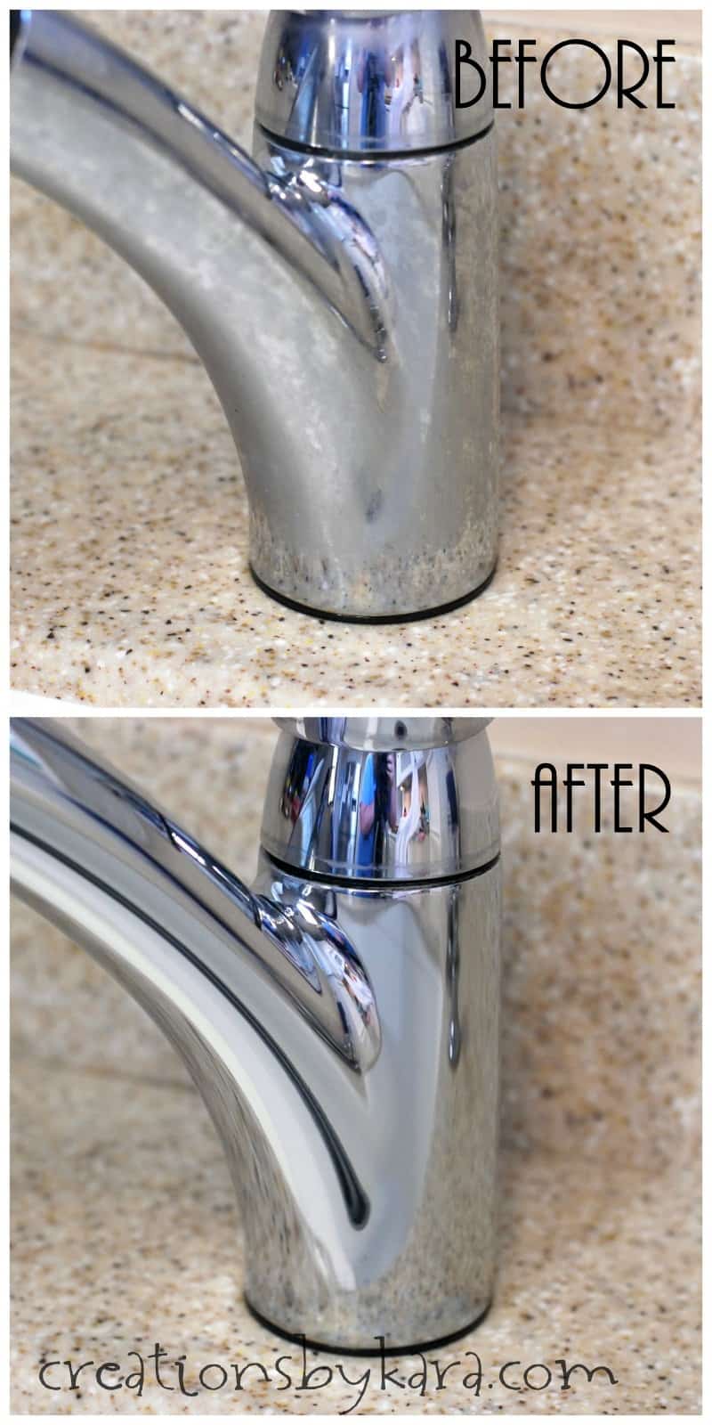 Discoloration on stainless steel faucet - cleaners came through