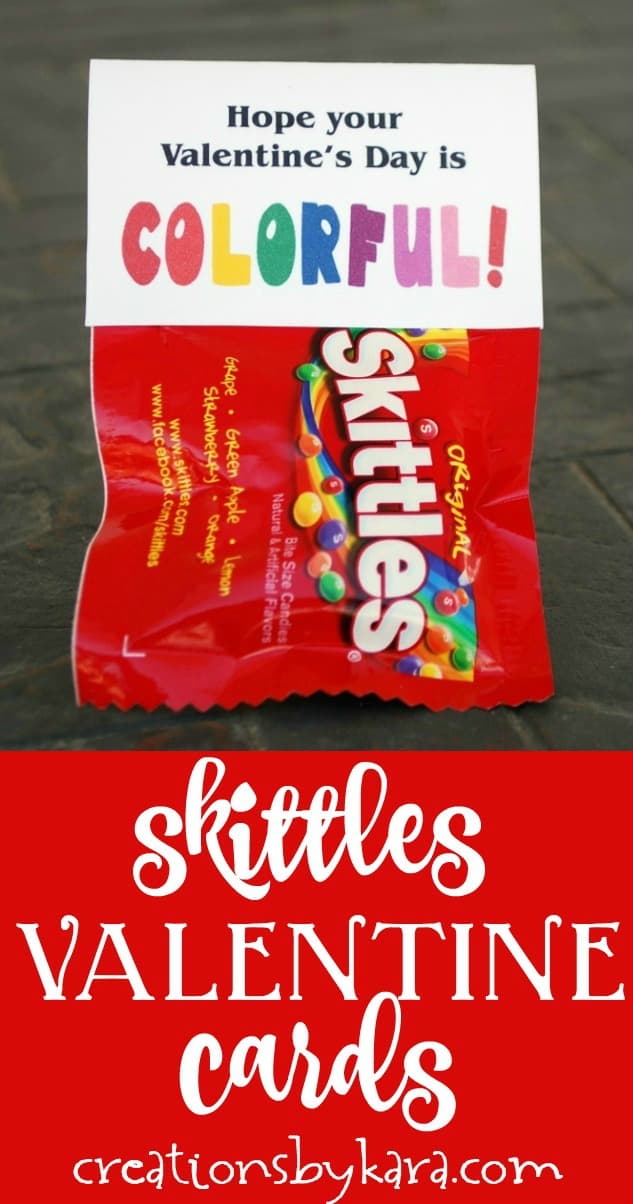 Printable Valentines Cards With Skittles Creations By Kara