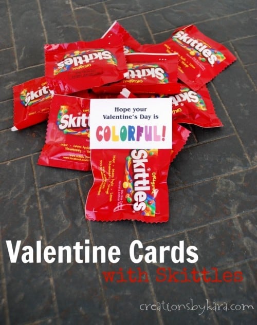 Printable Valentines cards with Skittles Creations by Kara