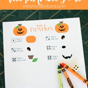 free printable halloween game - roll a pumpkin