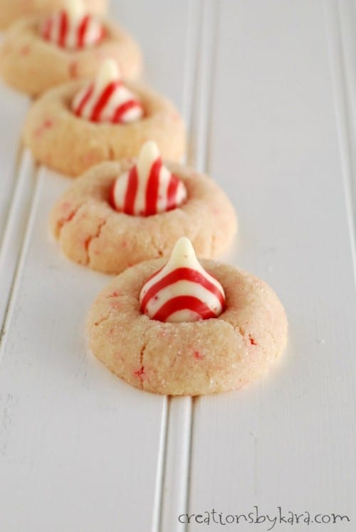 Candy Cane Peppermint Kiss Cookies