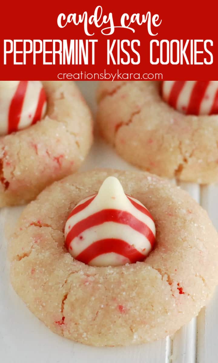 Candy Cane Peppermint Kiss Cookies