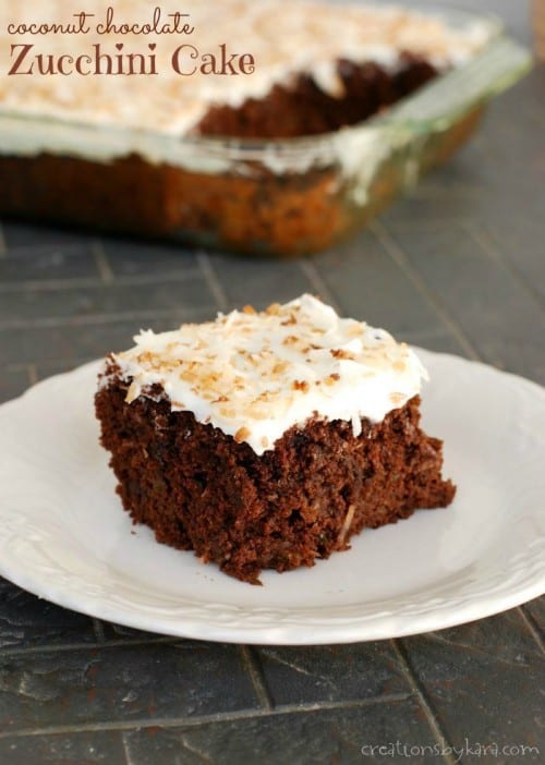 Coconut Chocolate Zucchini Cake - Creations by Kara