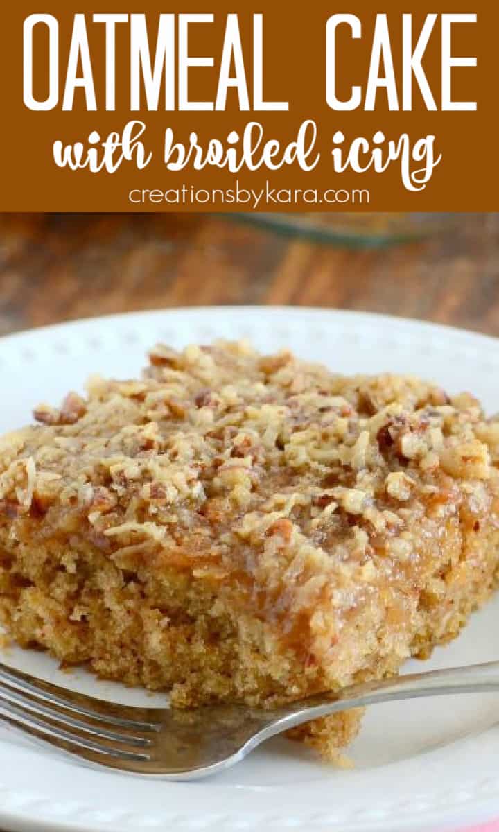 Oatmeal Cake with Broiled Icing - Creations by Kara