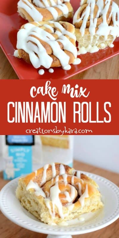 Fluffy Cake Mix Cinnamon Rolls - Creations by Kara