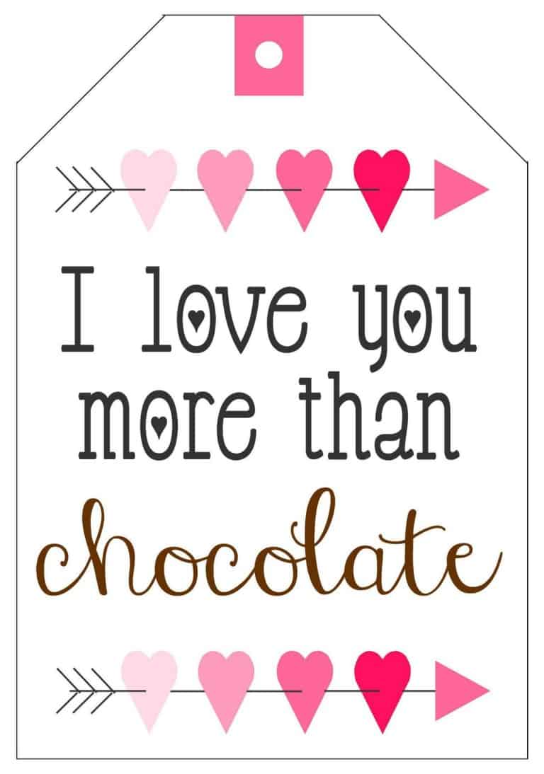 Chocolate Lover's Valentine's Gift Idea (with Free Printable Gift Tags)