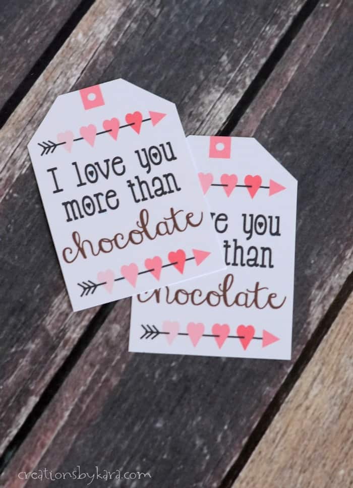 Chocolate Lover's Valentine's Gift Idea (with Free Printable Gift Tags)