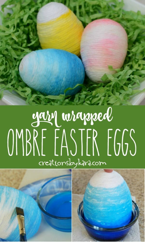 Yarn Wrapped Ombre Easter Eggs - Creations by Kara