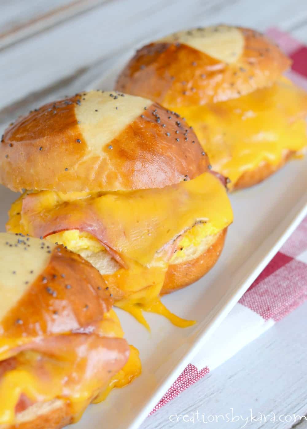 Easy Cheesy Breakfast Sliders - Creations by Kara