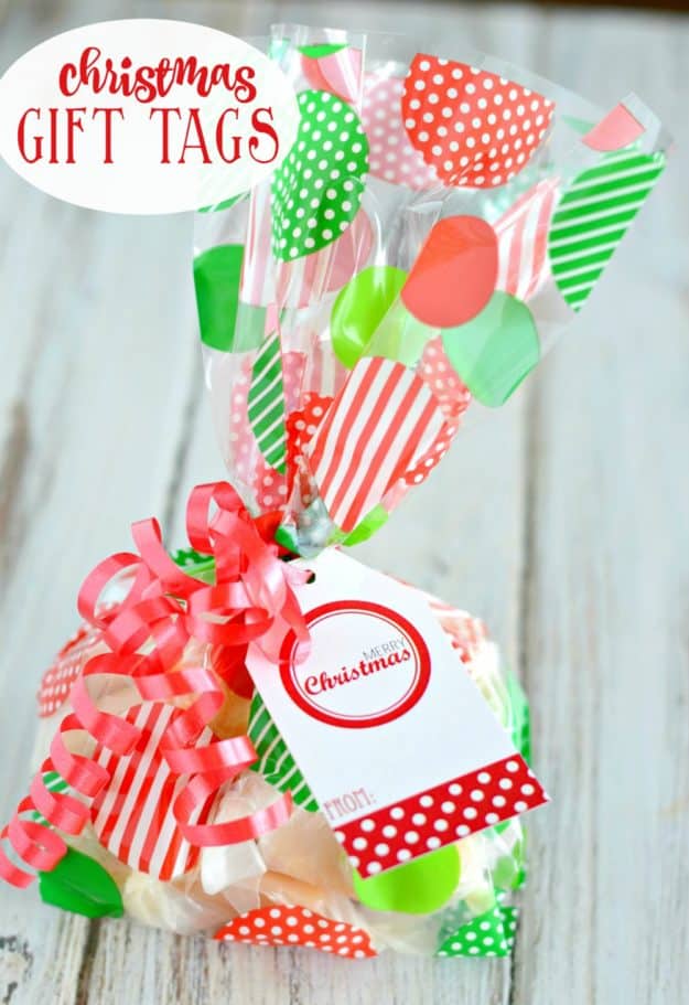 Red and White Christmas Gift Tags {Free Printable} - Creations by Kara