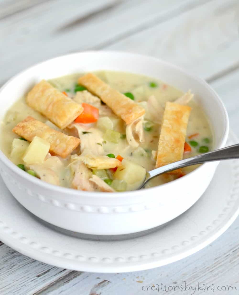 Chicken Pot Pie Soup Recipe - Creations by Kara