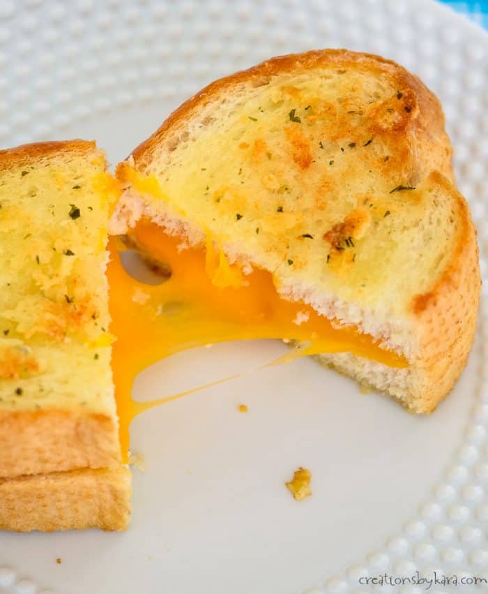 Garlic Bread Grilled Cheese Sandwiches - Creations By Kara