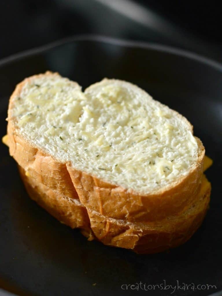Garlic Bread Grilled Cheese Sandwiches - Creations by Kara