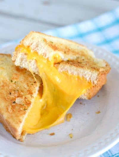 Garlic Bread Grilled Cheese Sandwiches - Creations by Kara