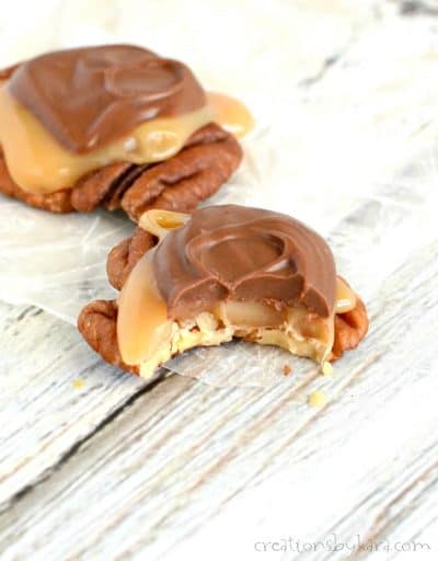 Caramel Pecan Turtles Candy Recipe- Creations by Kara