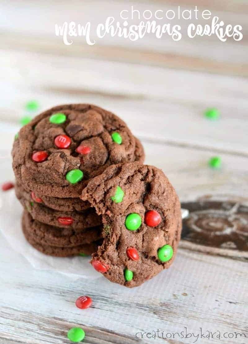M&M Chocolate Christmas Cookies Creations by Kara