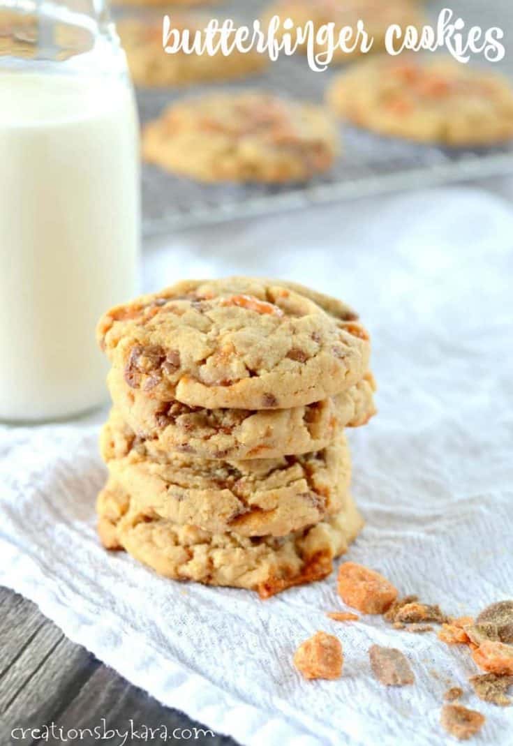 Peanut Butter Butterfinger Cookies  Creations by Kara