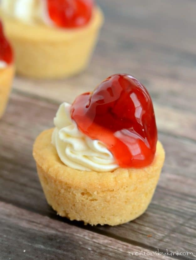 Mini Strawberry Shortcake Cookie Cups Recipe - Creations by Kara