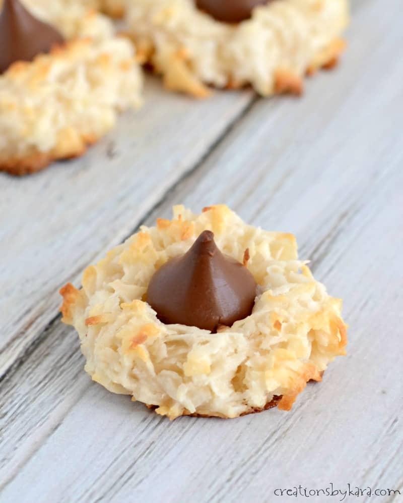 Hershey's Kisses Stuffed Coconut Macaroons Recipe - Smashed Peas & Carrots