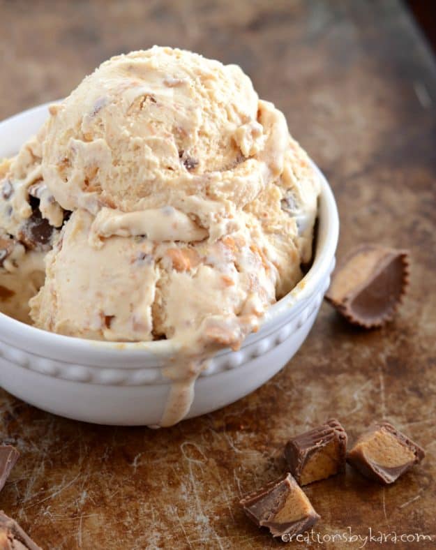 Reese's Ice Cream Recipe - Creations by Kara