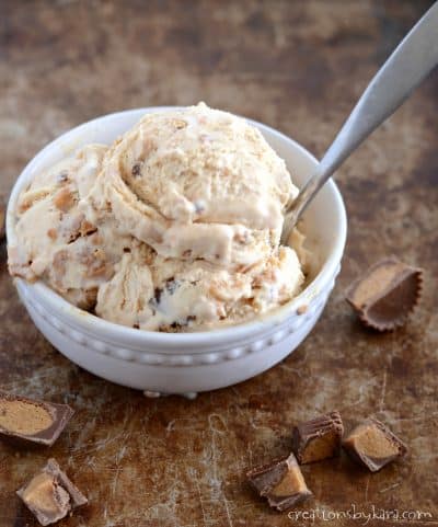 Peanut Butter Lover Reese's Ice Cream Recipe - Creations by Kara