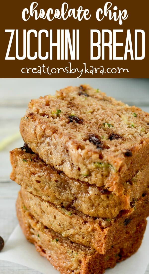 Chocolate chip zucchini bread recipe