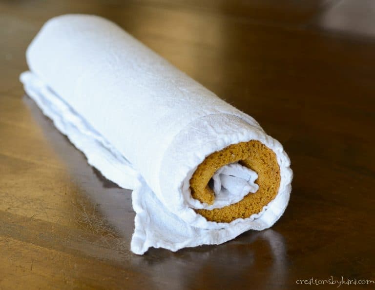 Pumpkin Roll with Cream Cheese Filling - Creations by Kara