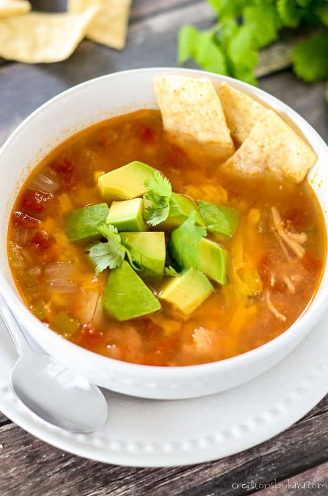 Instant Pot Chicken Tortilla Soup Recipe - Creations by Kara